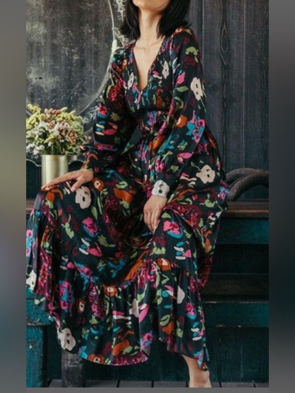 Cleobella Juliette Floral Ankle Dress XS